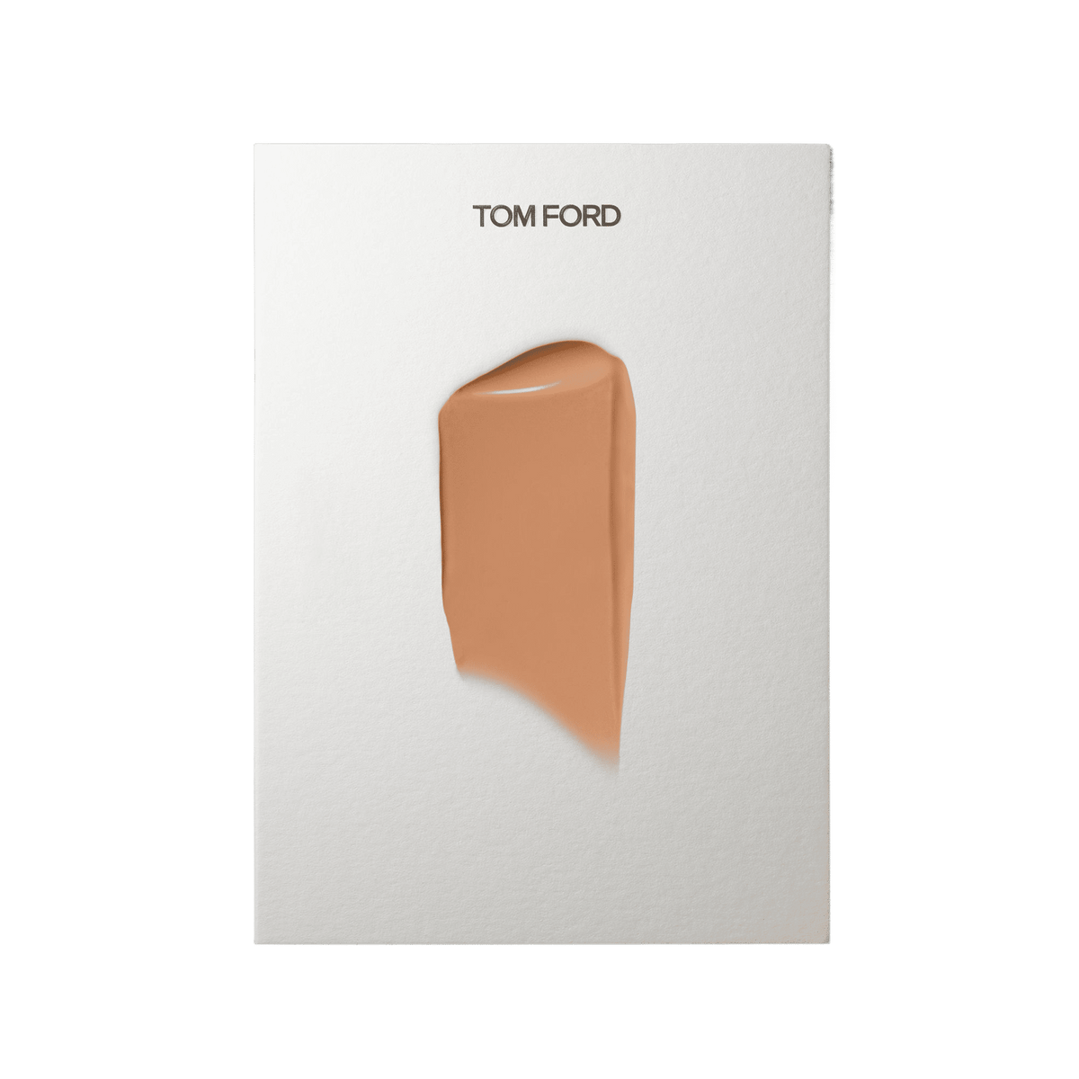 A vertical rectangular card featuring a textured swatch of Tom Ford Architecture Radiance Hydrating Foundation Broad Spectrum SPF 50 centered below the brand name.