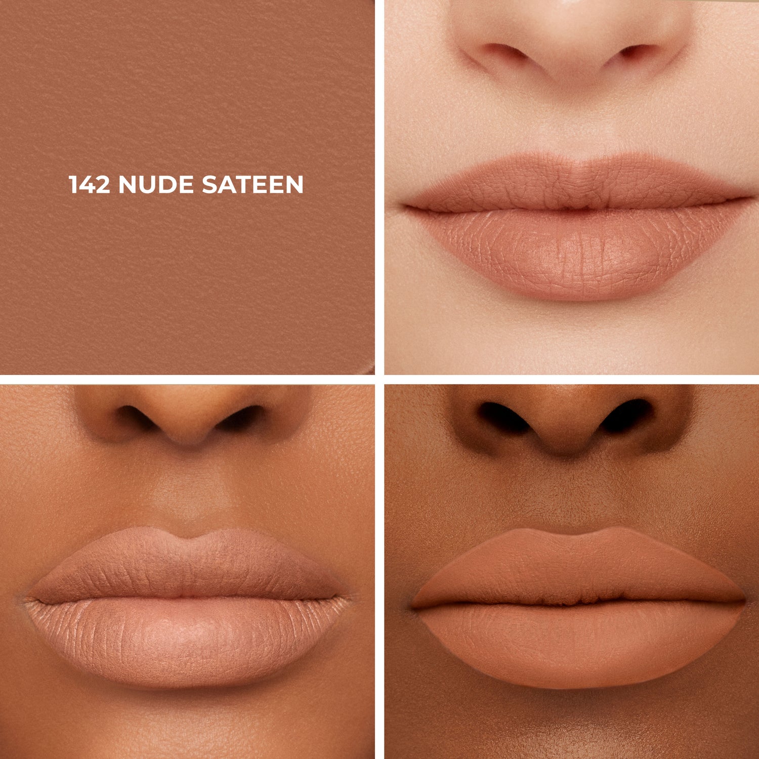 Model image of Laura Mercier Caviar Smoothing Matte Lipstick variant: 143 Nude Sateen