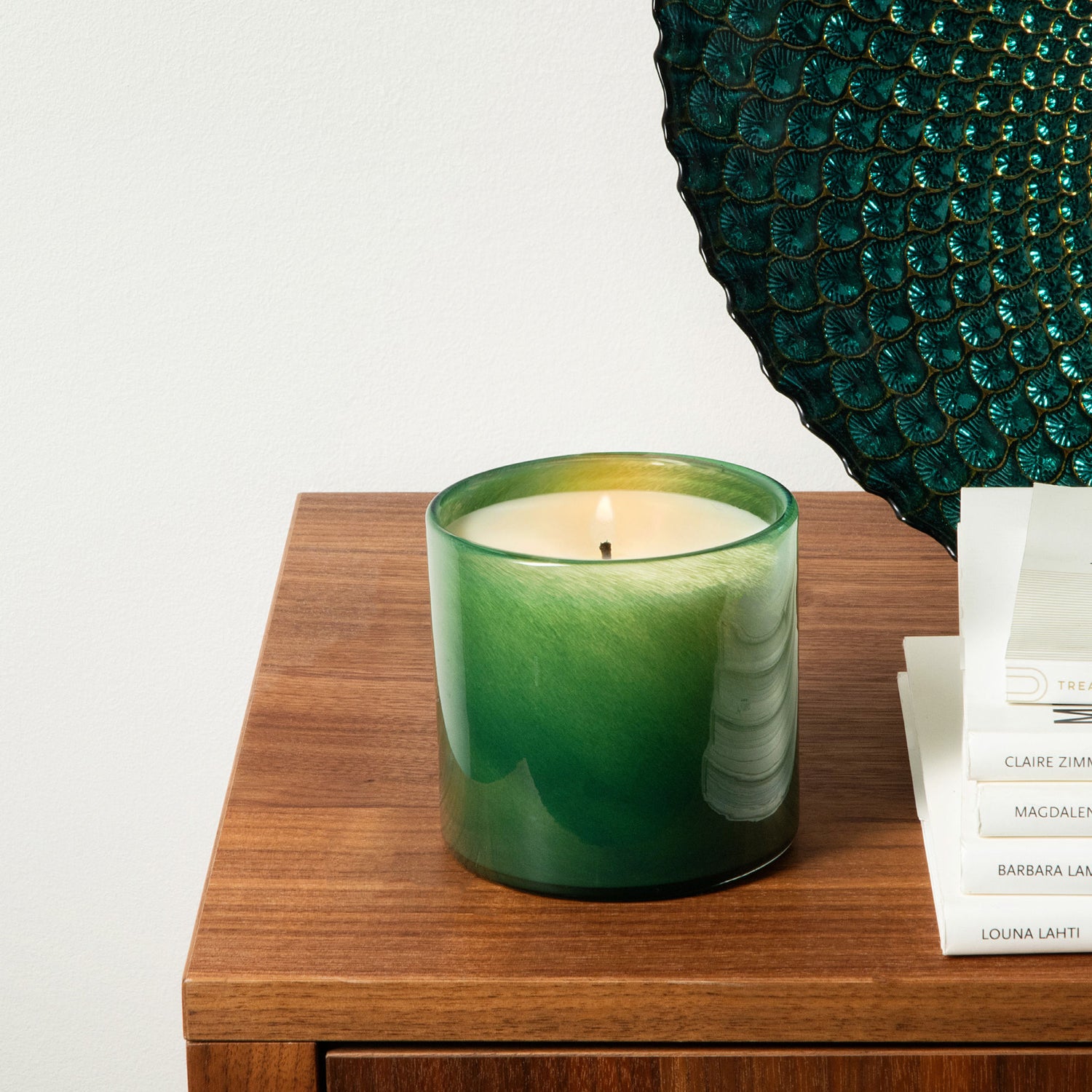 Lifestyle image of Lafco Jungle Bloom Candle variant: 15.5 oz (Signature)