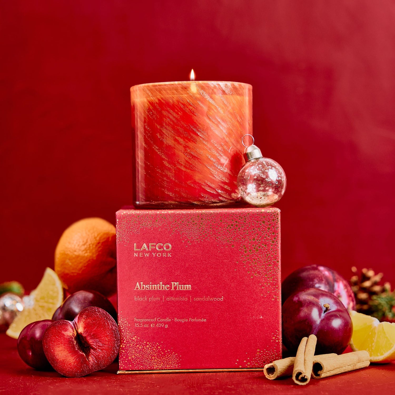 Lifestyle image of Lafco Absinthe Plum Candle (Limited Edition) variant: 15.5 oz (Signature)