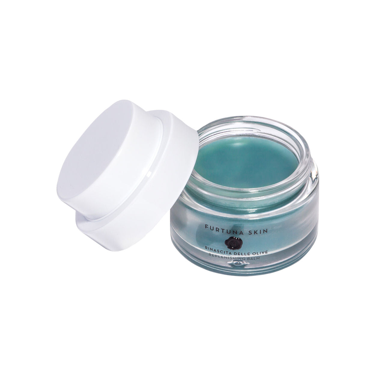 Image of an open Furtuna Skin Rinascita Delle Olive Replenishing Balm variant: 1.5 oz
