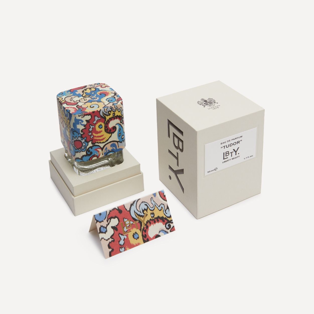 Image of an open Liberty LBTY. Tudor Eau De Parfum variant: 1.69 fl oz
