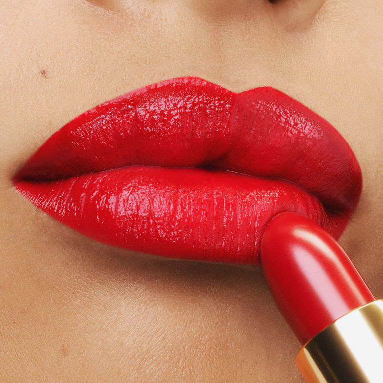 Model image of Tom Ford Lip Color Lipstick variant: 16 Scarlet Rouge