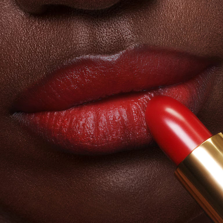Model image of Tom Ford Lip Color Lipstick variant: 16 Scarlet Rouge