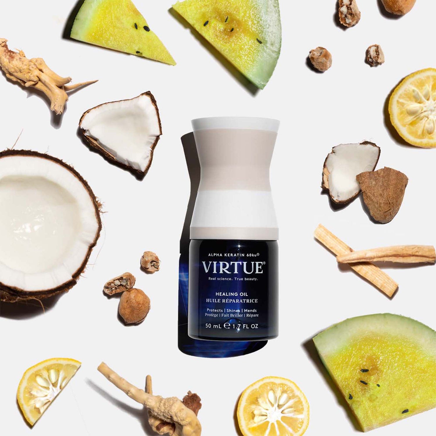Lifestyle image of Virtue Healing Oil variant: 1.7 fl oz