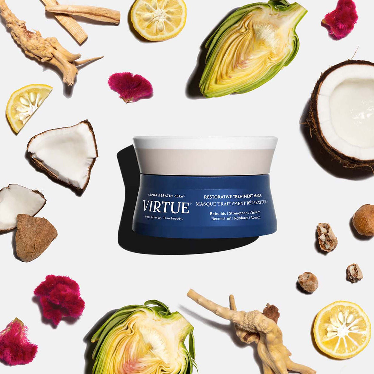 Lifestyle image of Virtue Restorative Treatment Mask variant: 1.7 oz