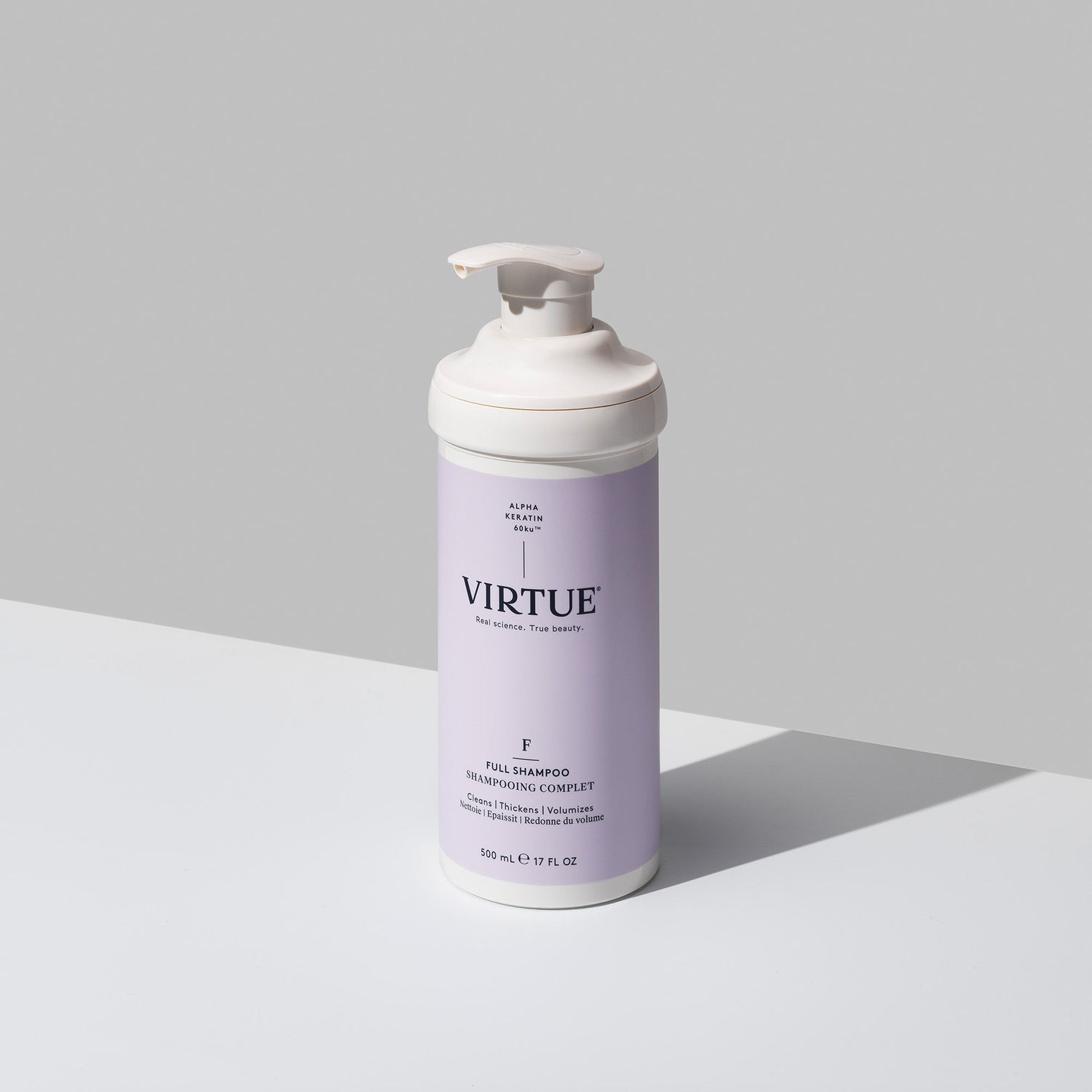 Lifestyle image of Virtue Full Shampoo variant: 17 oz