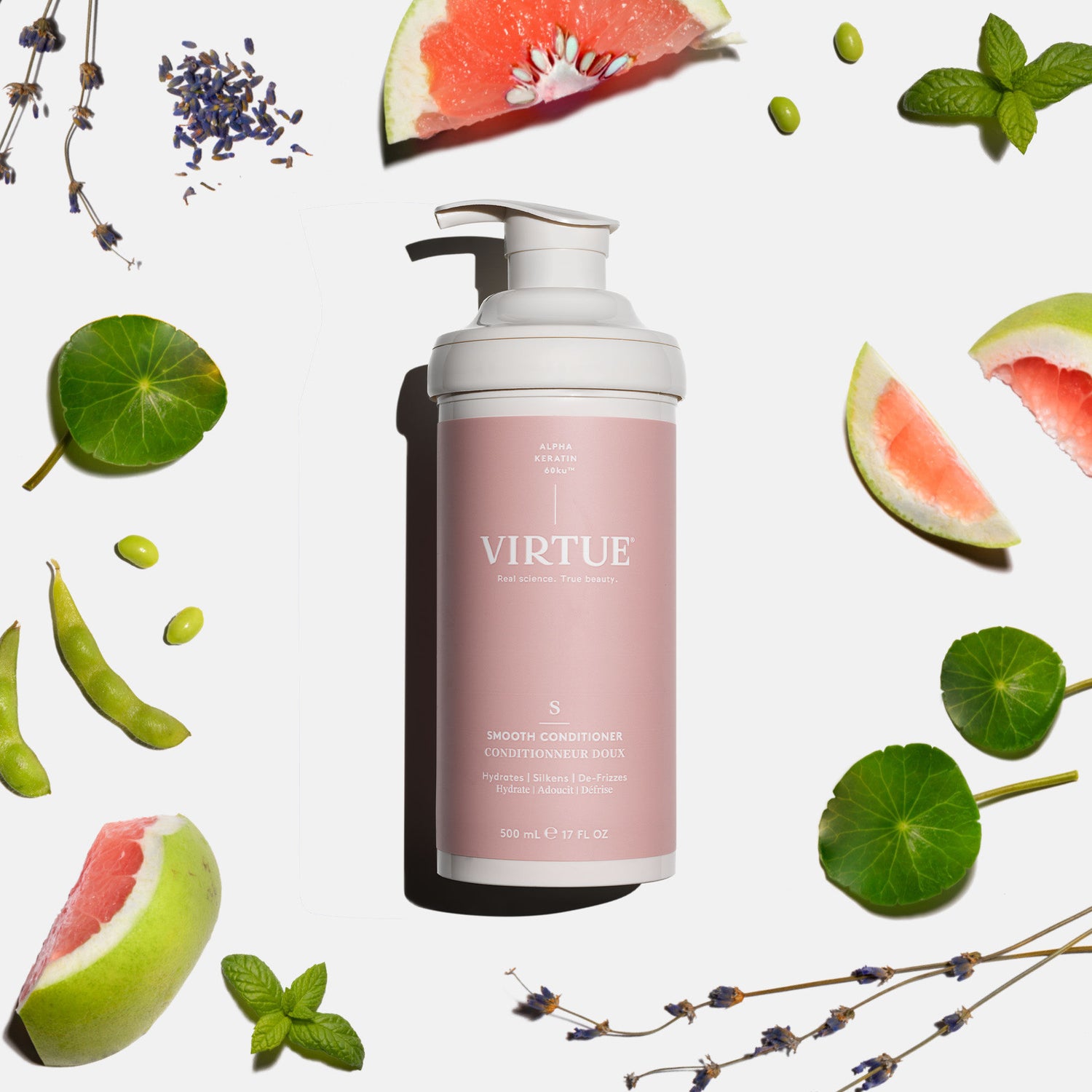 Lifestyle image of Virtue Smooth Conditioner variant: 17 oz