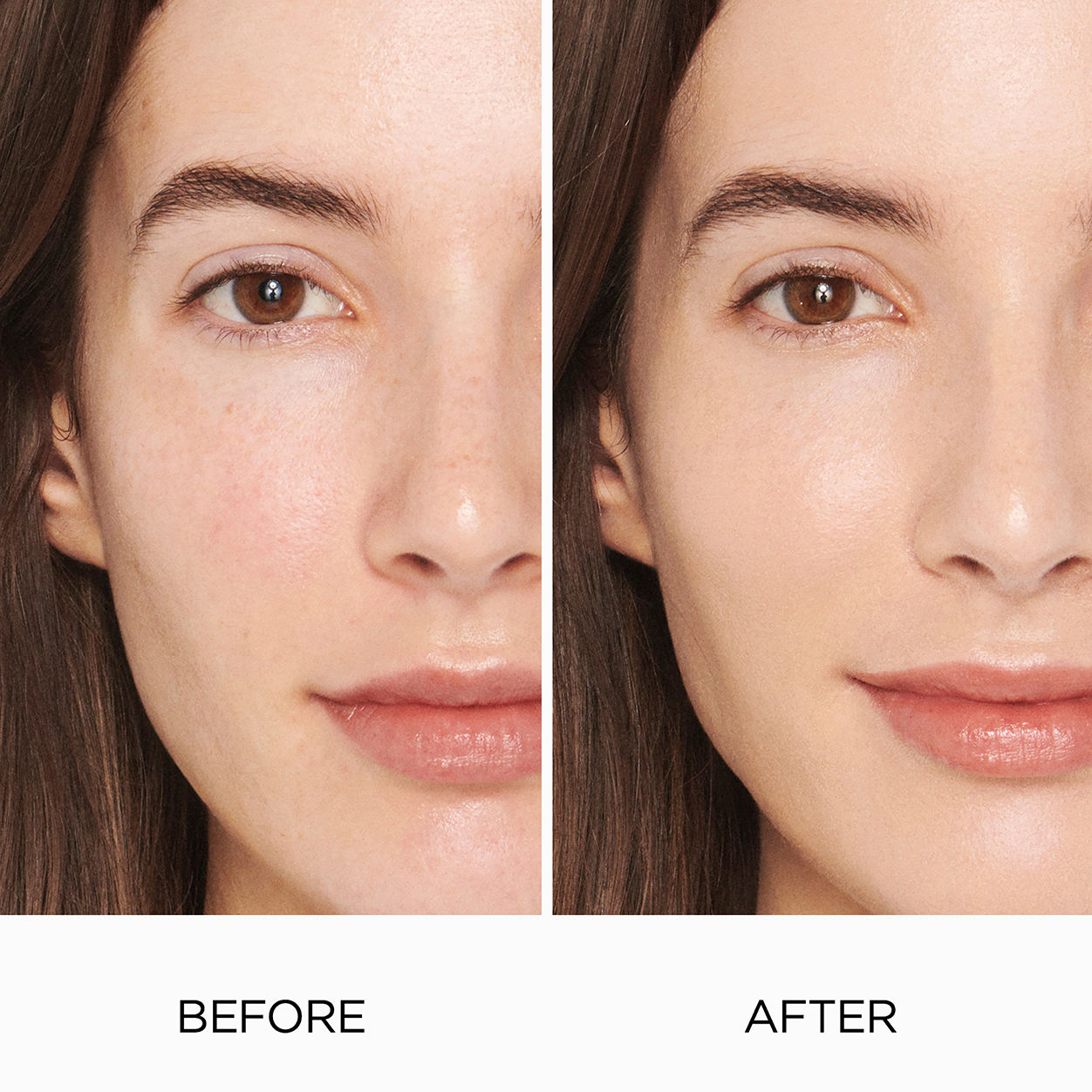 Before and after results of using Laura Mercier Tinted Moisturizer Natural Skin Perfector SPF 30 variant: 1C0 CAMEO