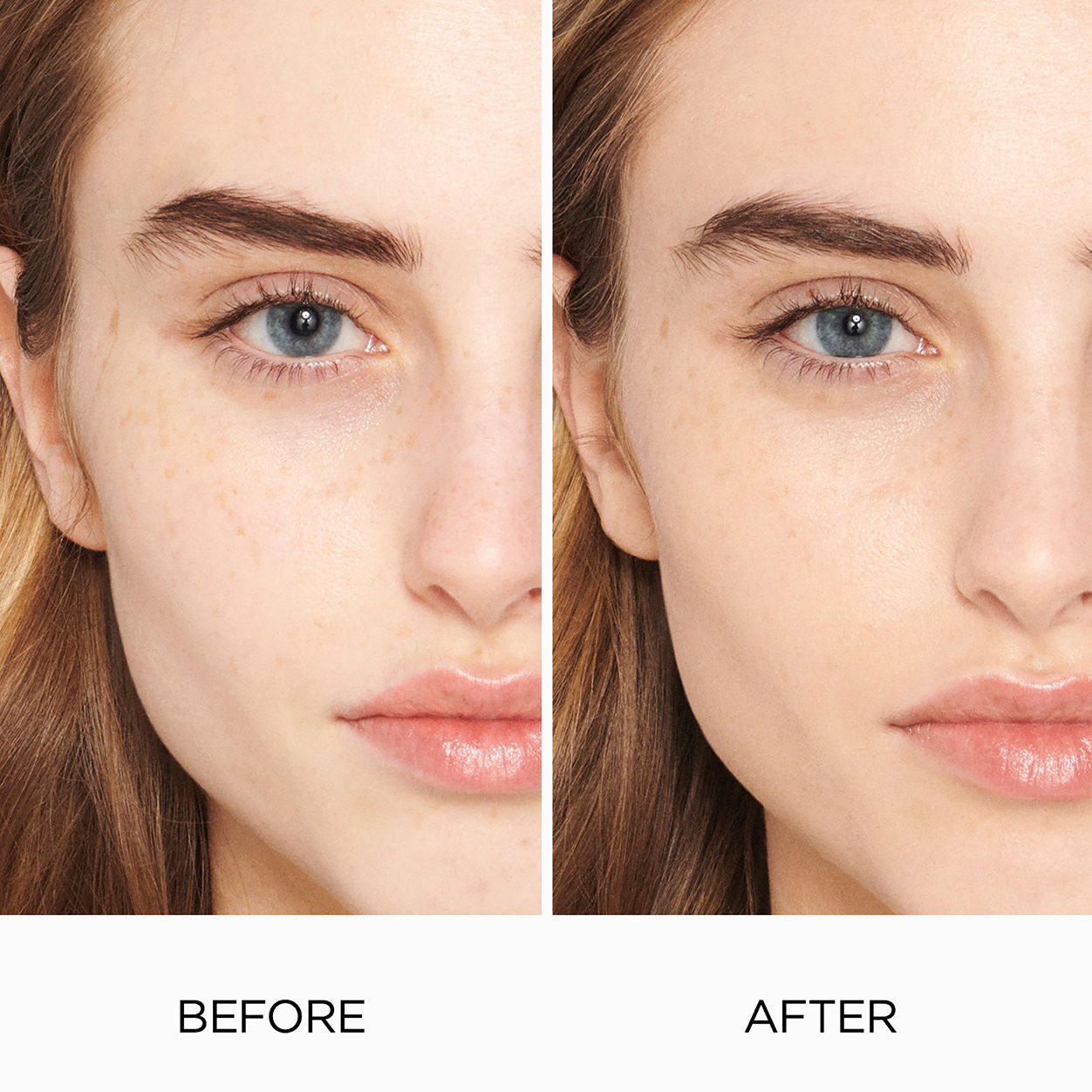 Before and after results of using Laura Mercier Tinted Moisturizer Natural Skin Perfector SPF 30 variant: 1C0 CAMEO