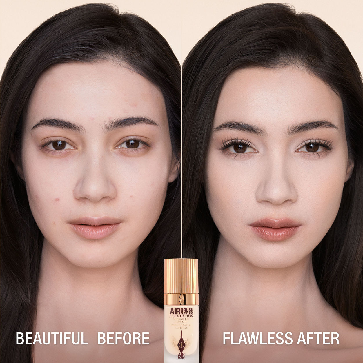 Before and after results of using Charlotte Tilbury 1 Cool variant: 1 Cool
