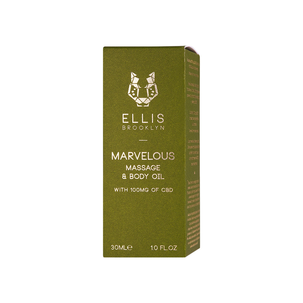 Image of the Ellis Brooklyn Marvelous Massage and Body Oil With 100mg of Full Spectrum CBD variant: 1 fl oz box