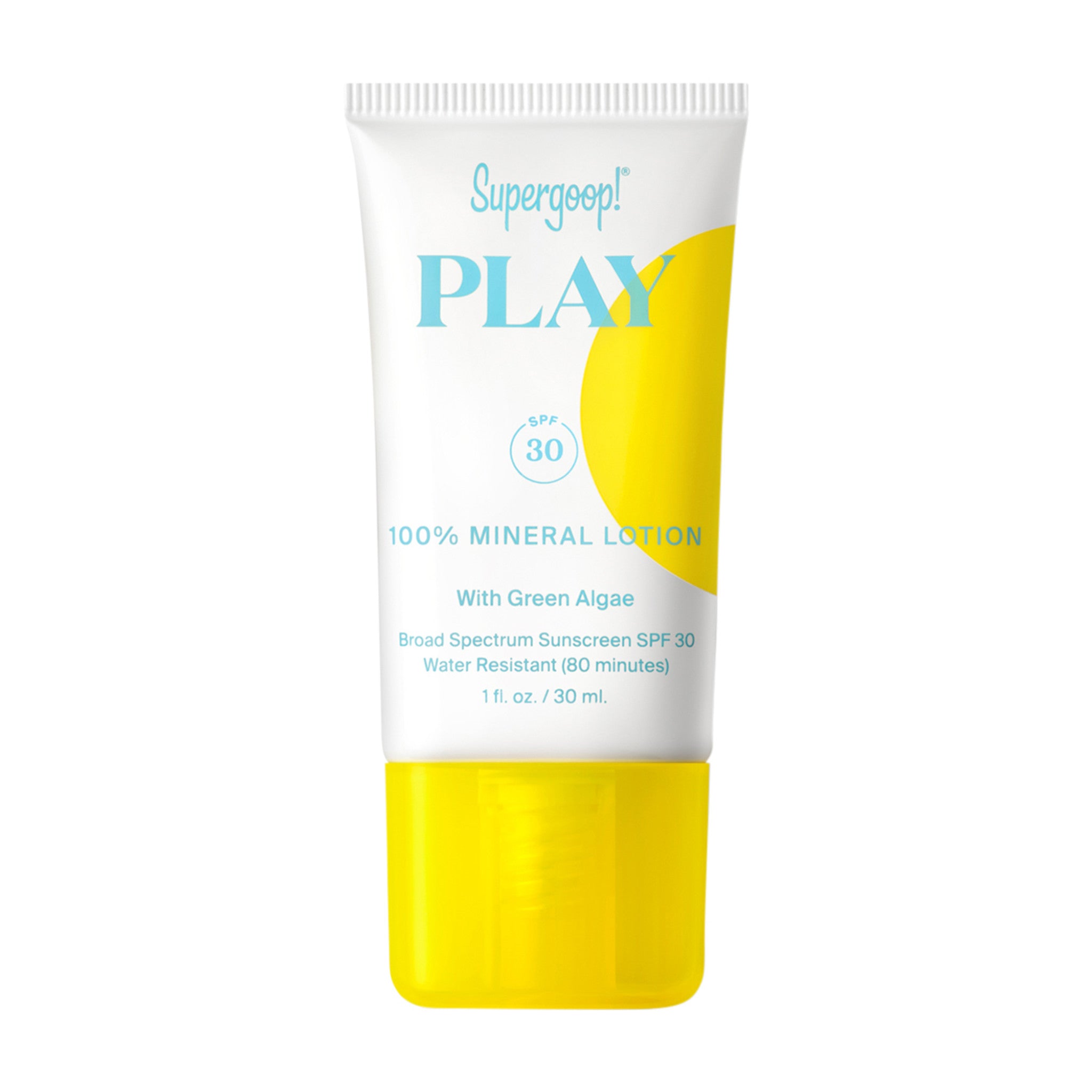 Supergoop! Play 100% Mineral Lotion With Green Algae SPF 30 Size variant: 1 fl oz | 30 ml main image.