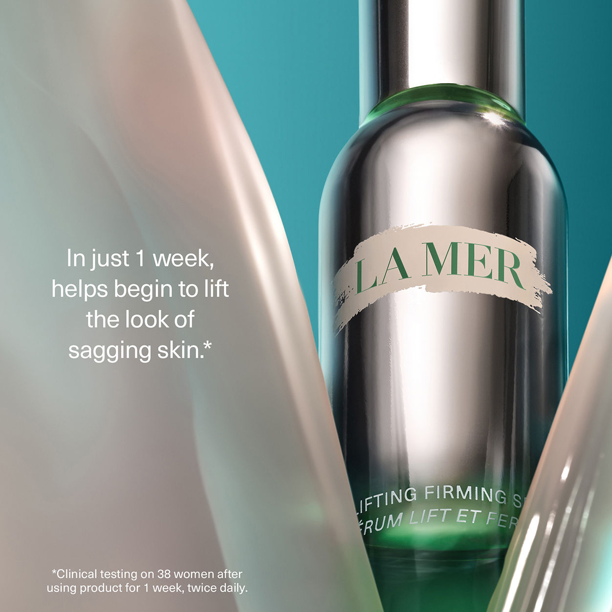 Lifestyle image of La Mer The Lifting Firming Serum variant: 1 oz