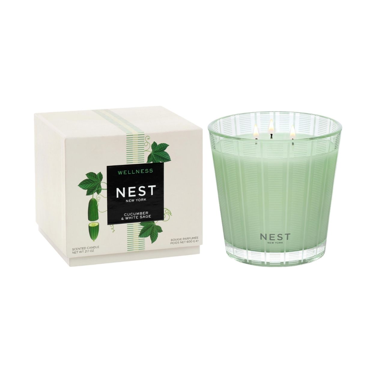 Nest Cucumber & White Sage Candle variant: 21.2 oz (3-Wick) main image