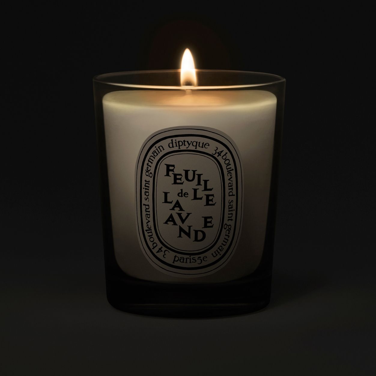 Lifestyle image of Diptyque Feuille de Lavande (Lavender Leaf) Candle variant: 2.5 oz (Small)