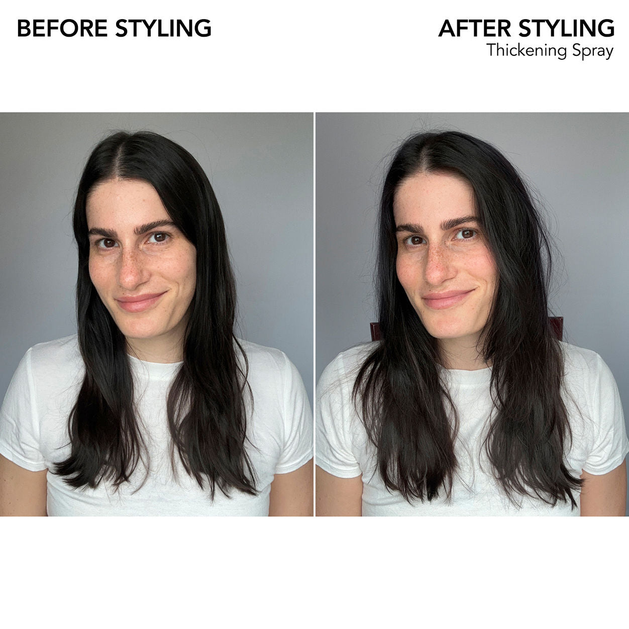 Before and after results of using Bumble and Bumble Thickening Spray variant: 2 oz