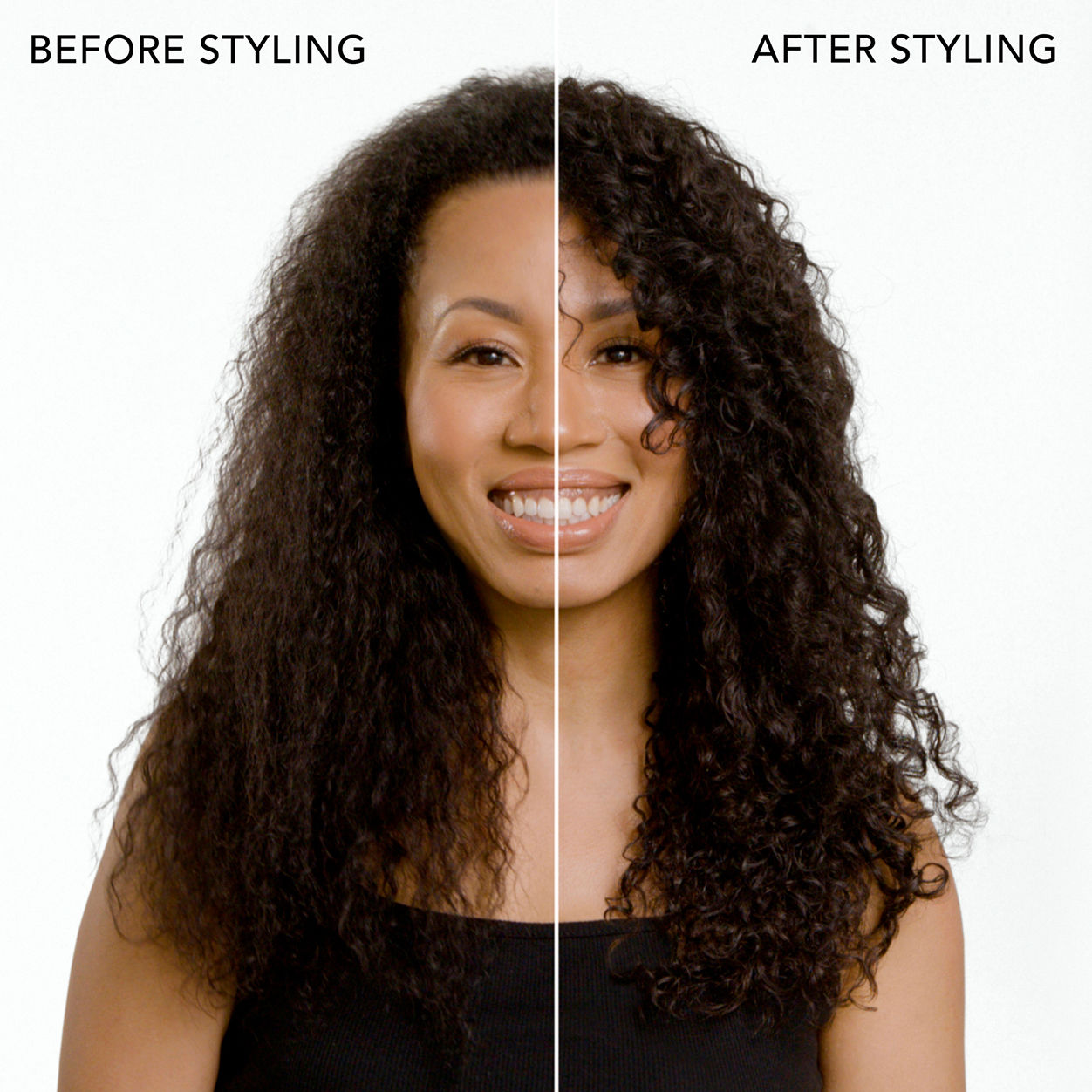 Before and after results of using Bumble and Bumble Curl Light Defining Cream variant: 2 oz