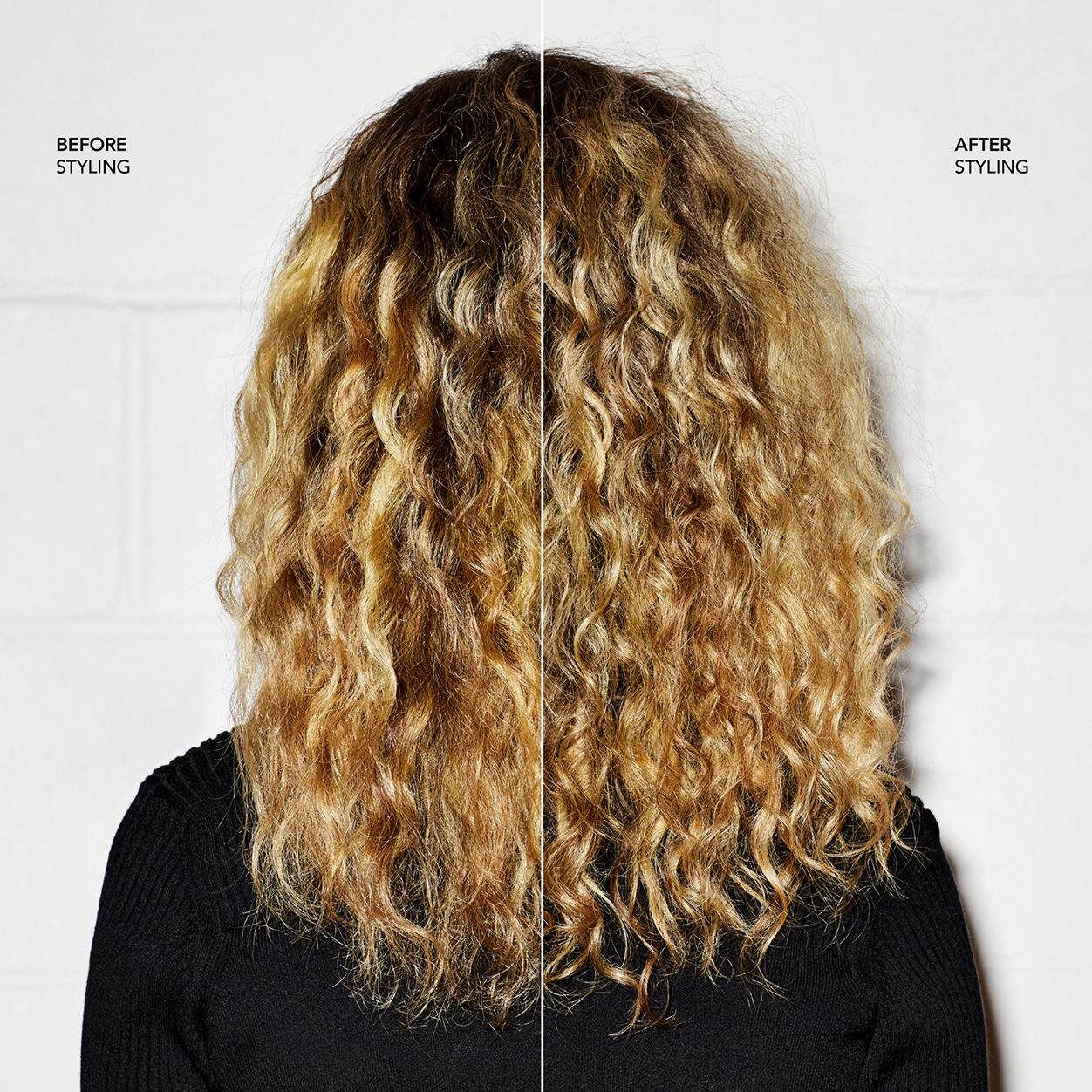 Before and after results of using Bumble and Bumble Curl Light Defining Cream variant: 2 oz