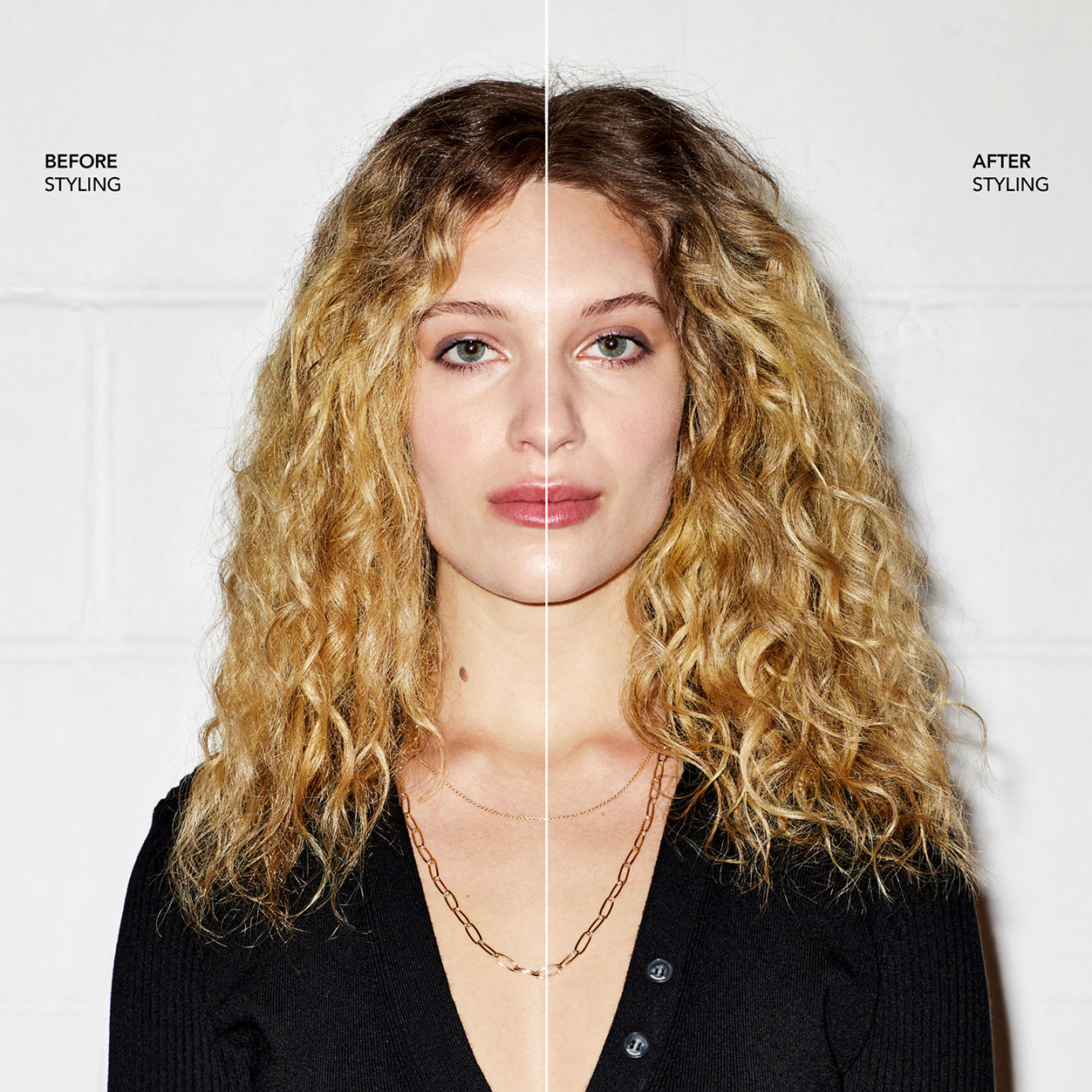 Before and after results of using Bumble and Bumble Curl Light Defining Cream variant: 2 oz