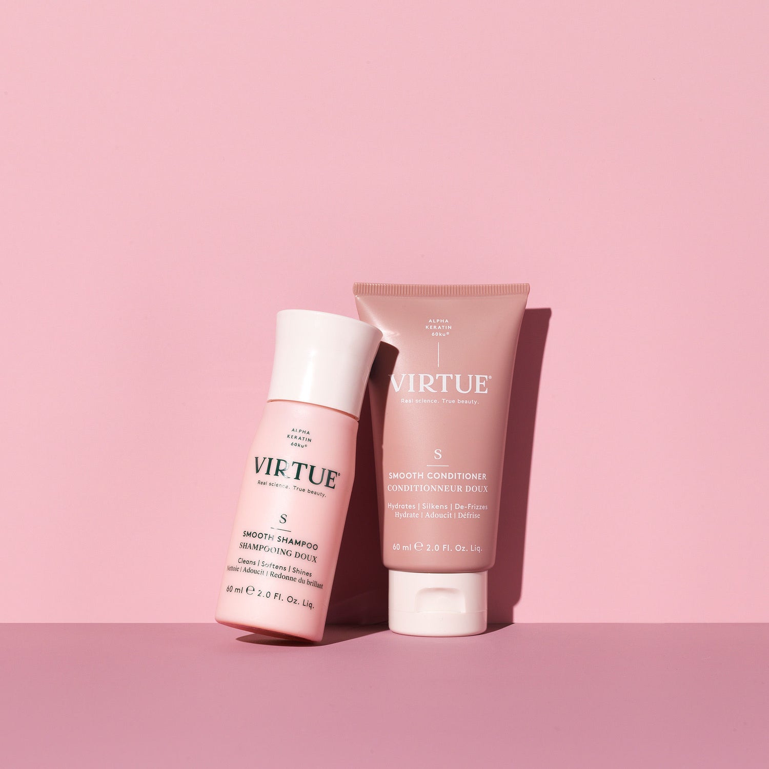 Lifestyle image of Virtue Smooth Shampoo variant: 2 oz