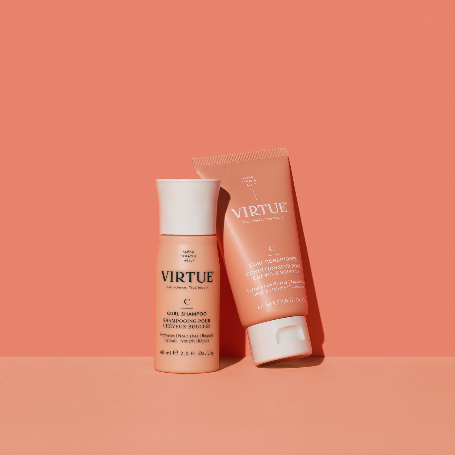 Virtue Curl Shampoo Size variant: 2 oz | 60 ml lifestyle image .