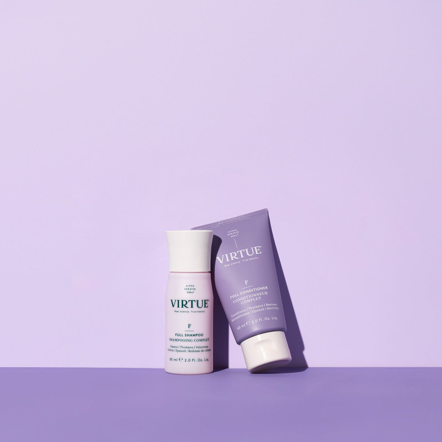 Lifestyle image of Virtue Full Shampoo variant: 2 oz