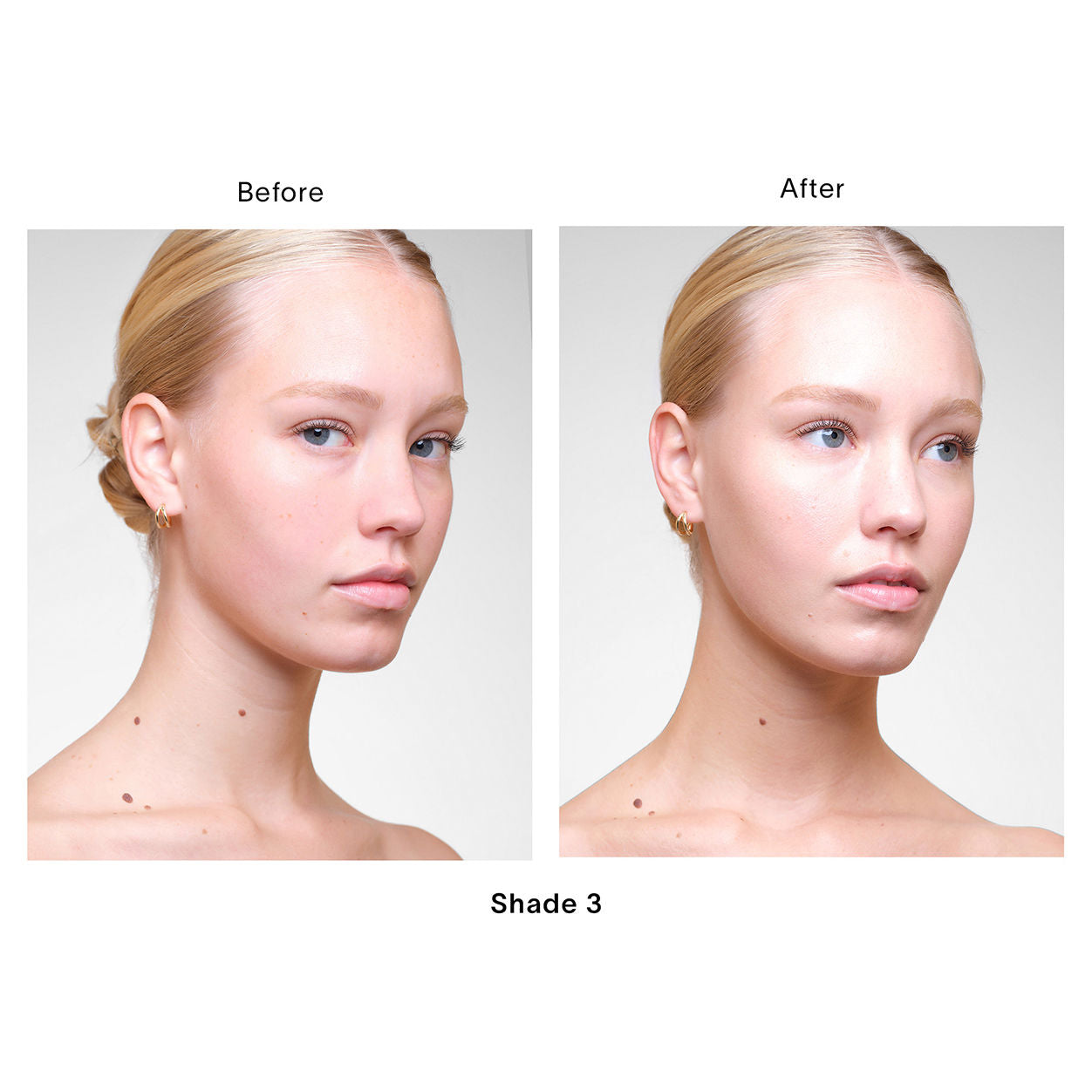 Before and after results of using Hourglass Veil Hydrating Skin Tint variant: 3