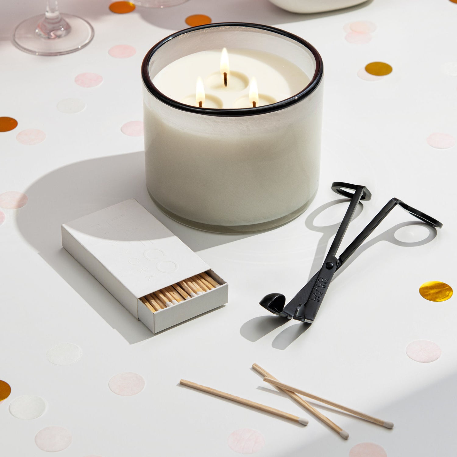 Lifestyle image of Lafco Champagne Candle variant: 30 oz (3-Wick)