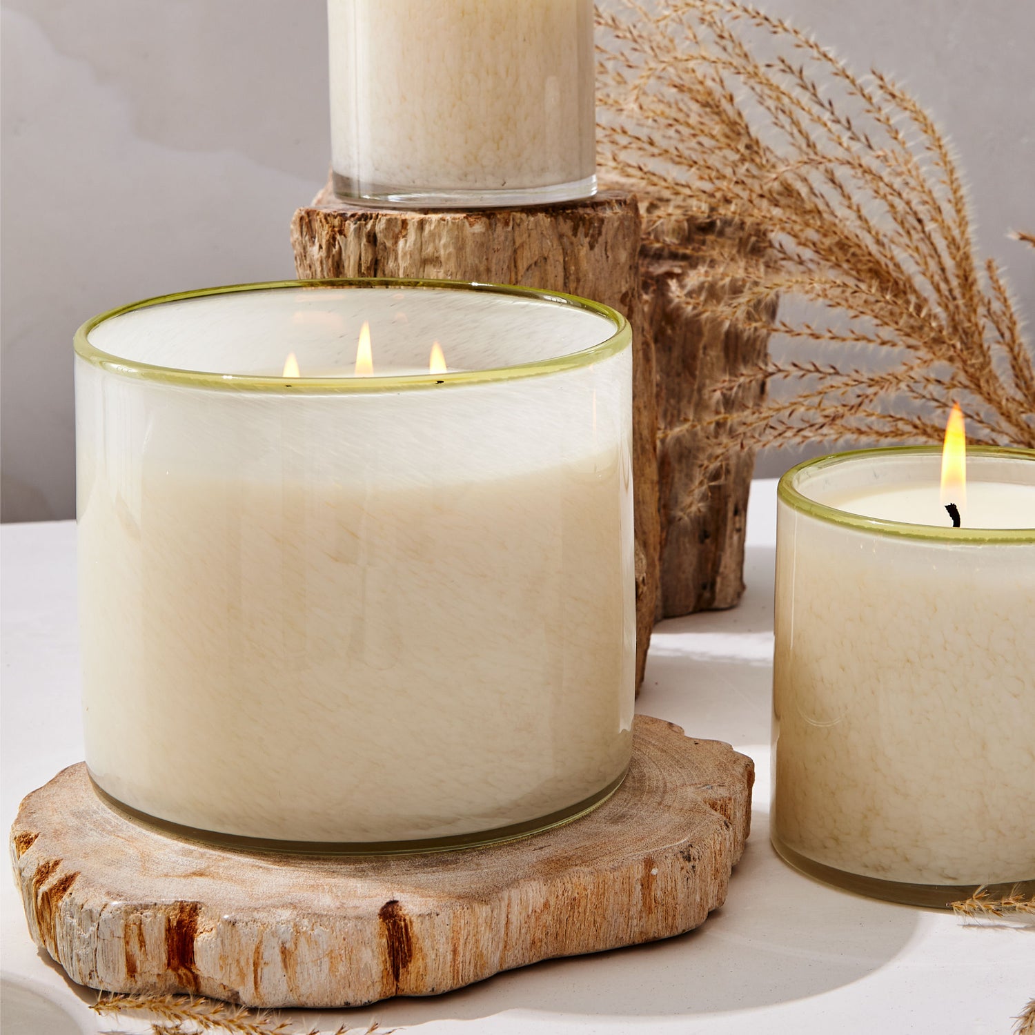 Lifestyle image of Lafco Feu de Bois Candle variant: 30 oz (3-Wick)