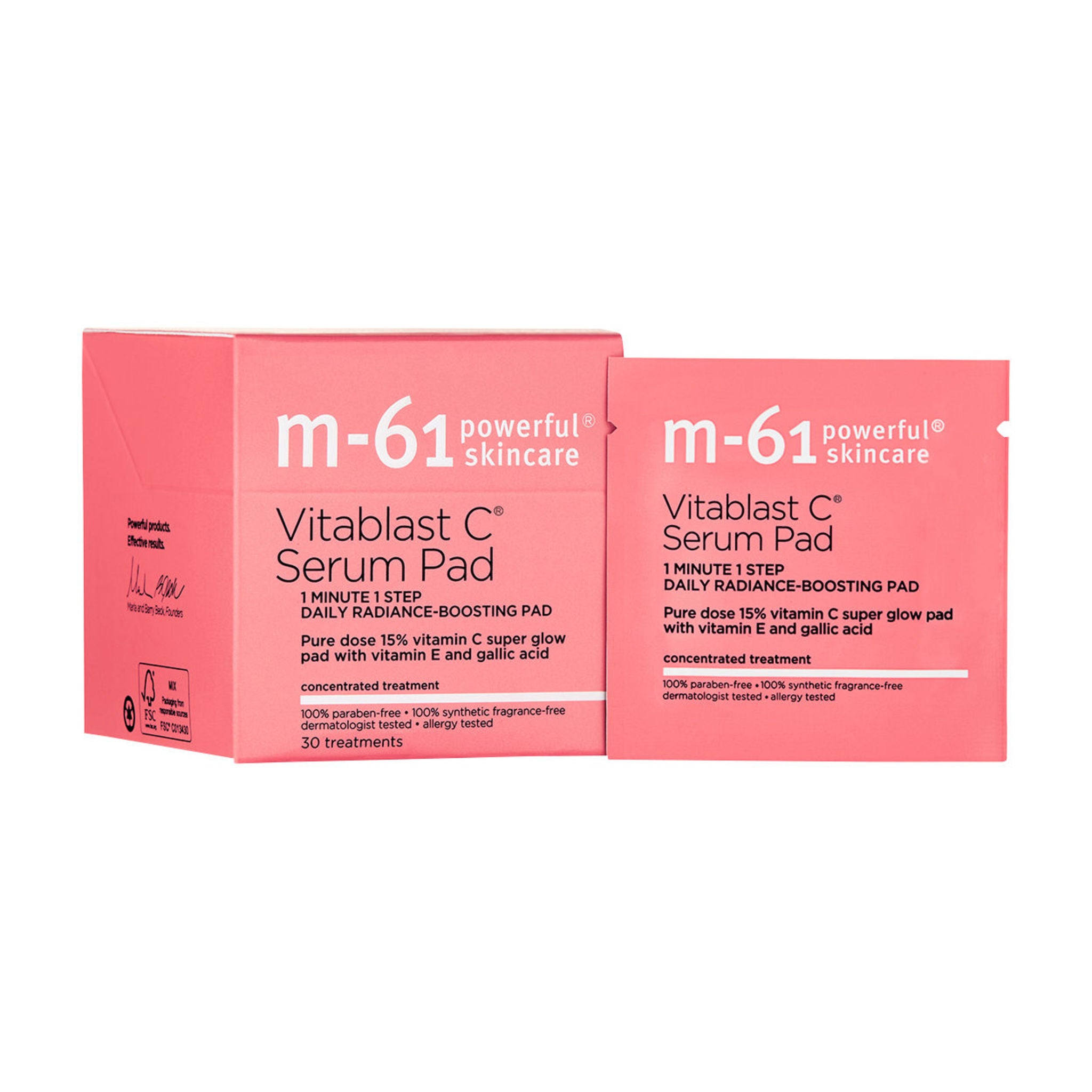 M-61 Vitablast C Serum Pad Size variant: 30 treatments main image.