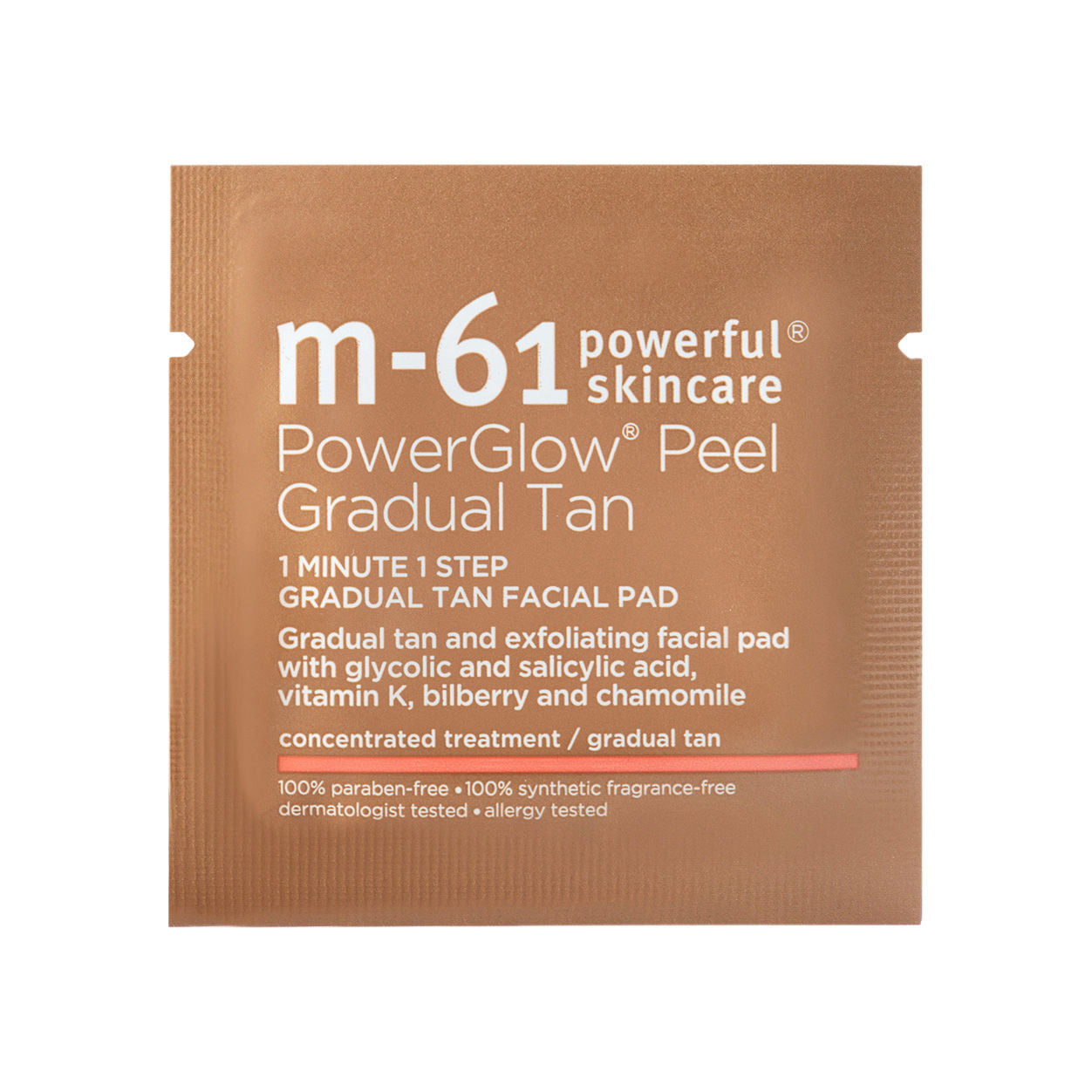 Packette image of M-61 Powerglow Peel Gradual Tan variant: 30 treatments