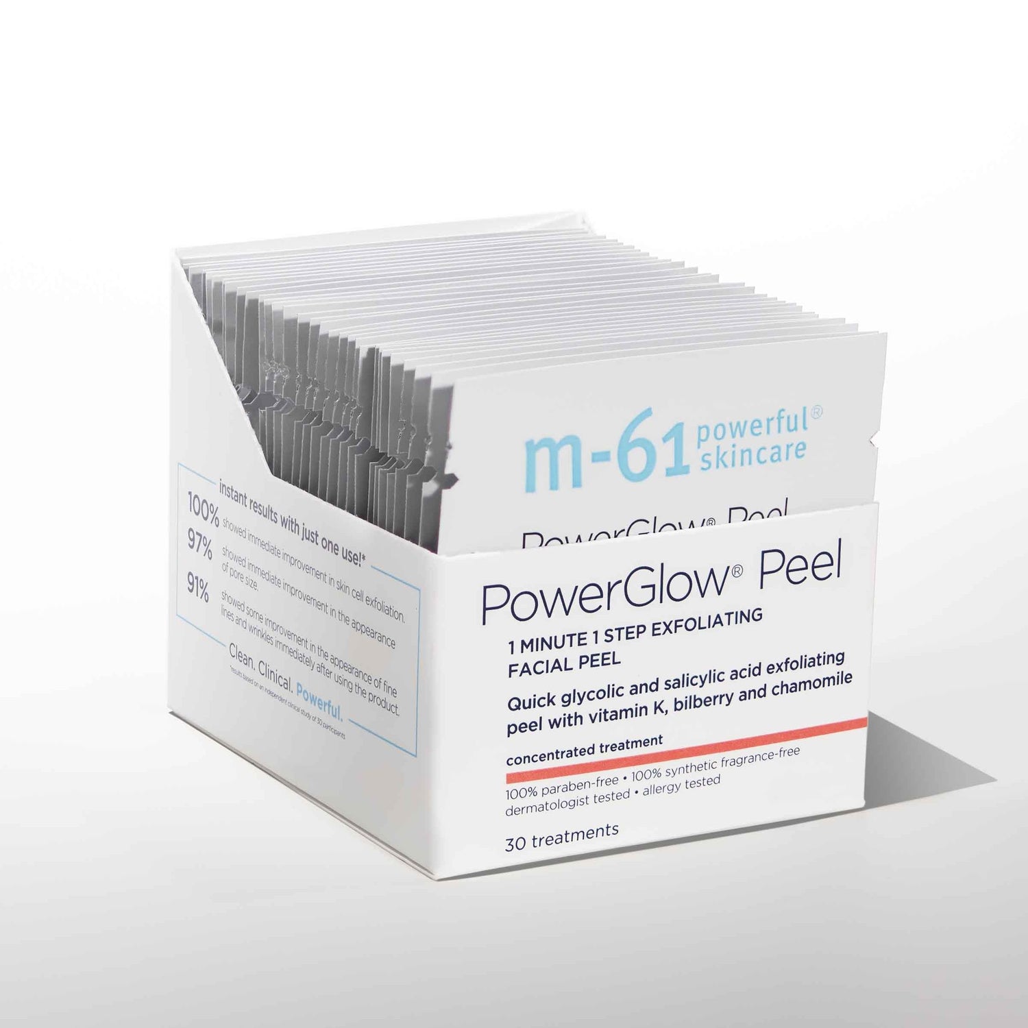 Image of an open M-61 PowerGlow Peel variant: 30 treatments