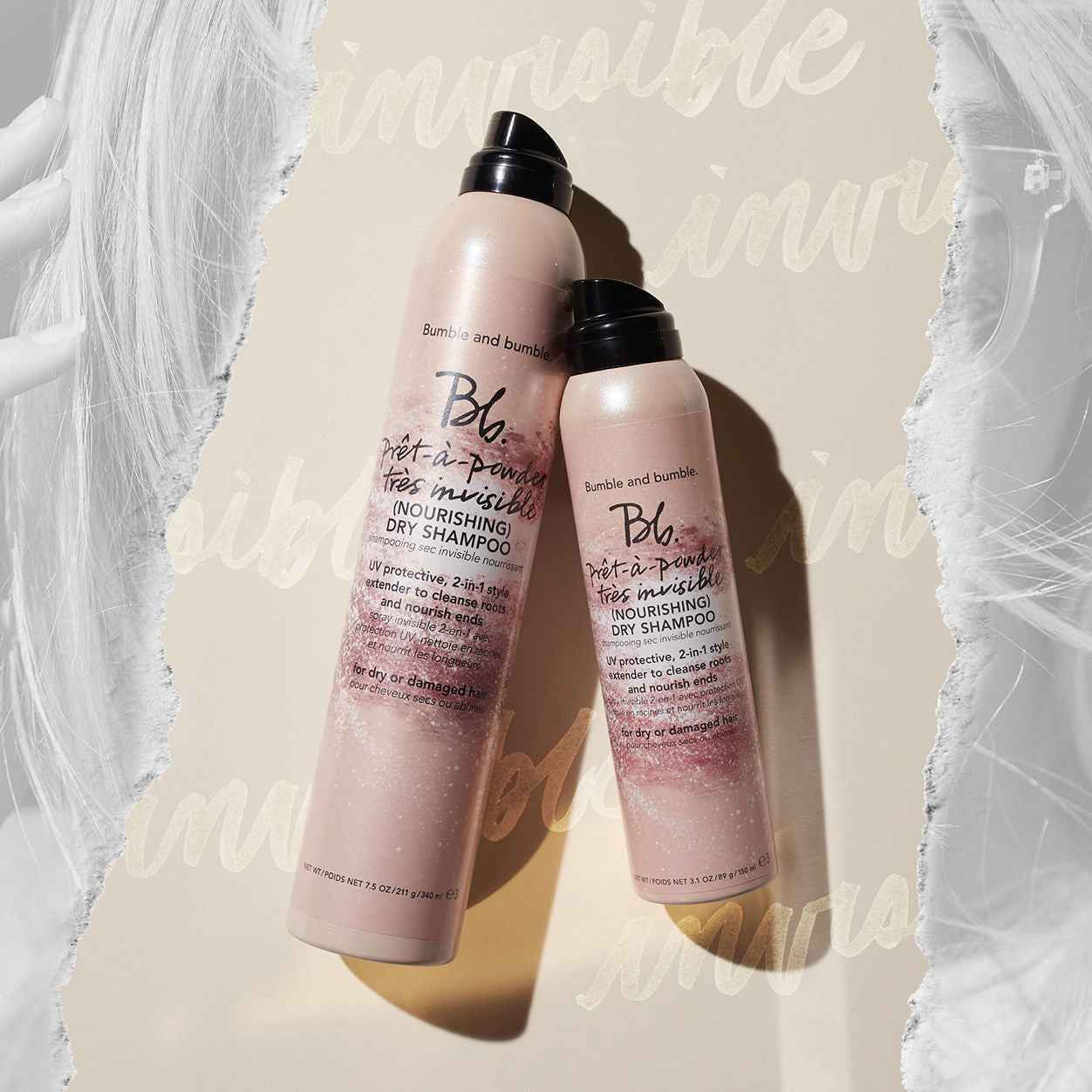 Lifestyle image of Bumble and Bumble Prêt-à-Powder Très Invisible Nourishing Dry Shampoo variant: 3.1 oz