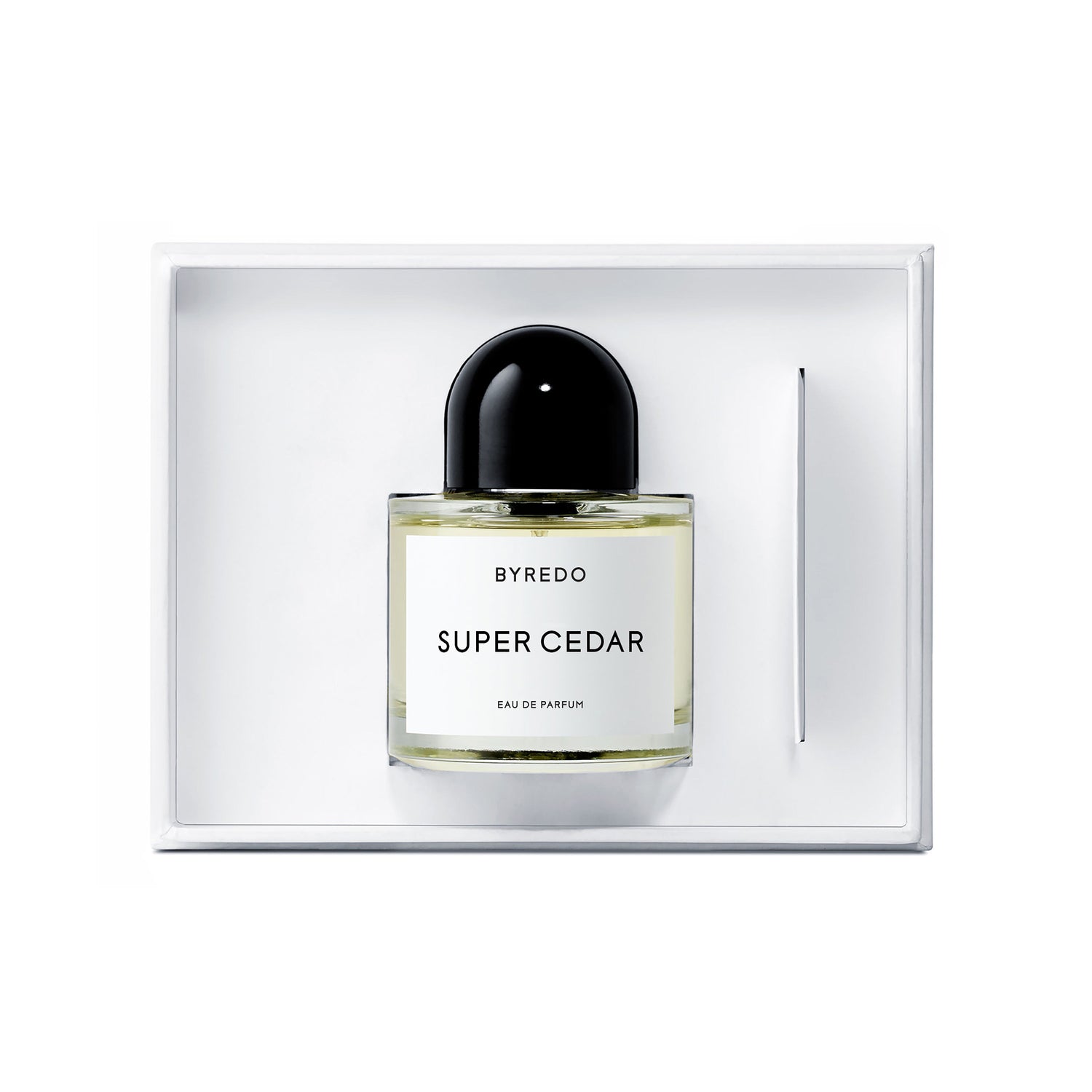 Image of an open Byredo Super Cedar Eau de Parfum variant: 3.4 fl oz