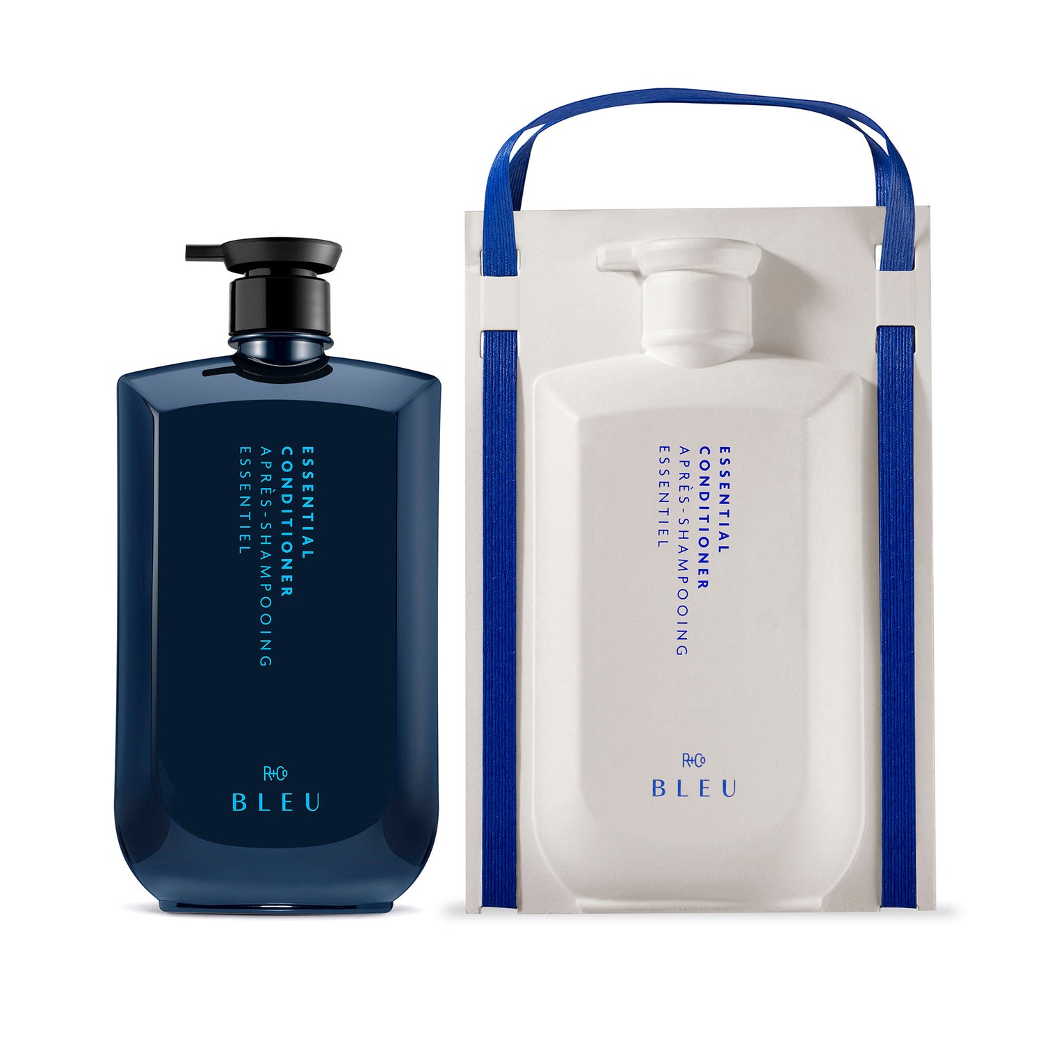 Image of a closed R+Co Bleu Essential Conditioner variant: 34 fl oz
