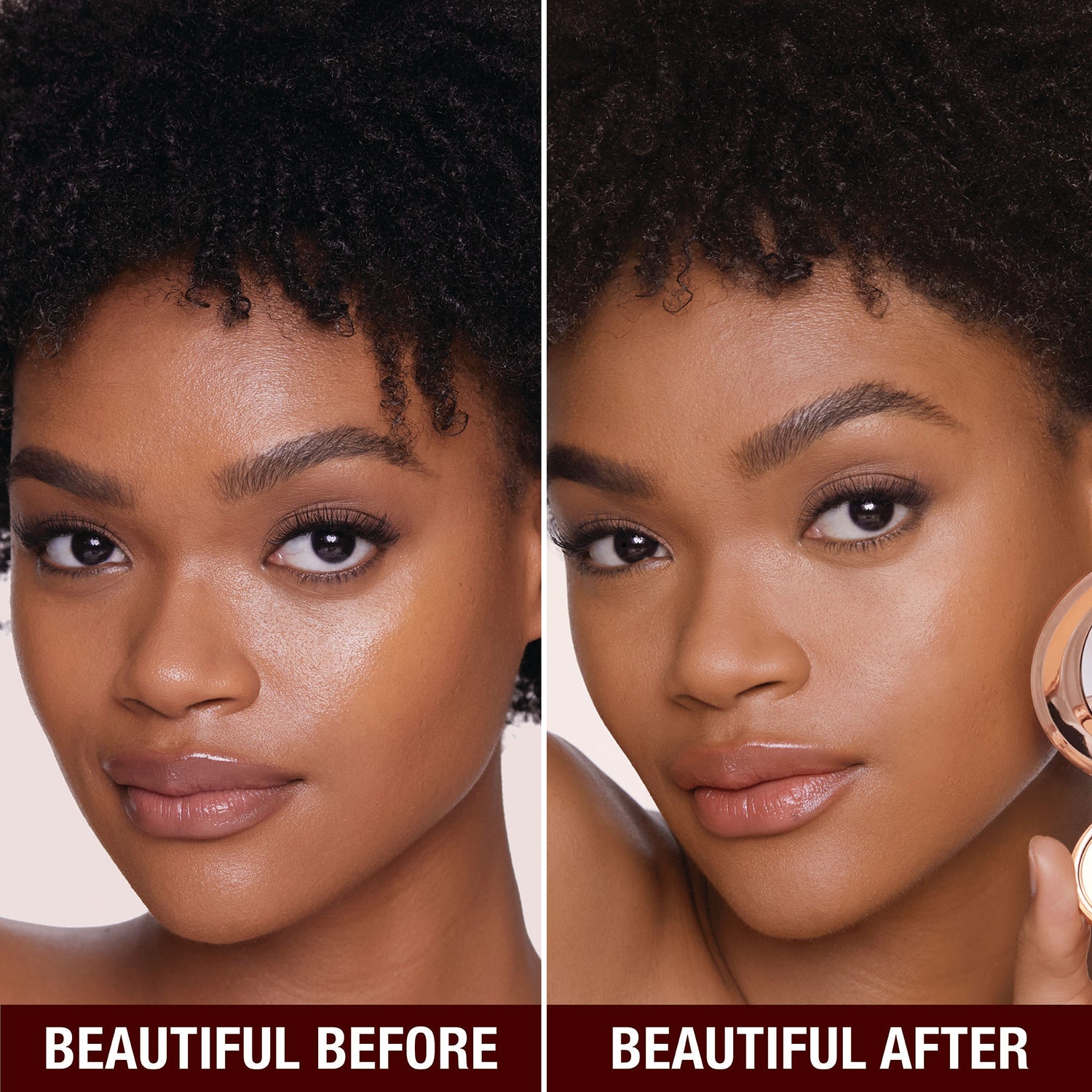 Before and after results of using Charlotte Tilbury Airbrush Flawless Finish Refill variant: 3 Tan