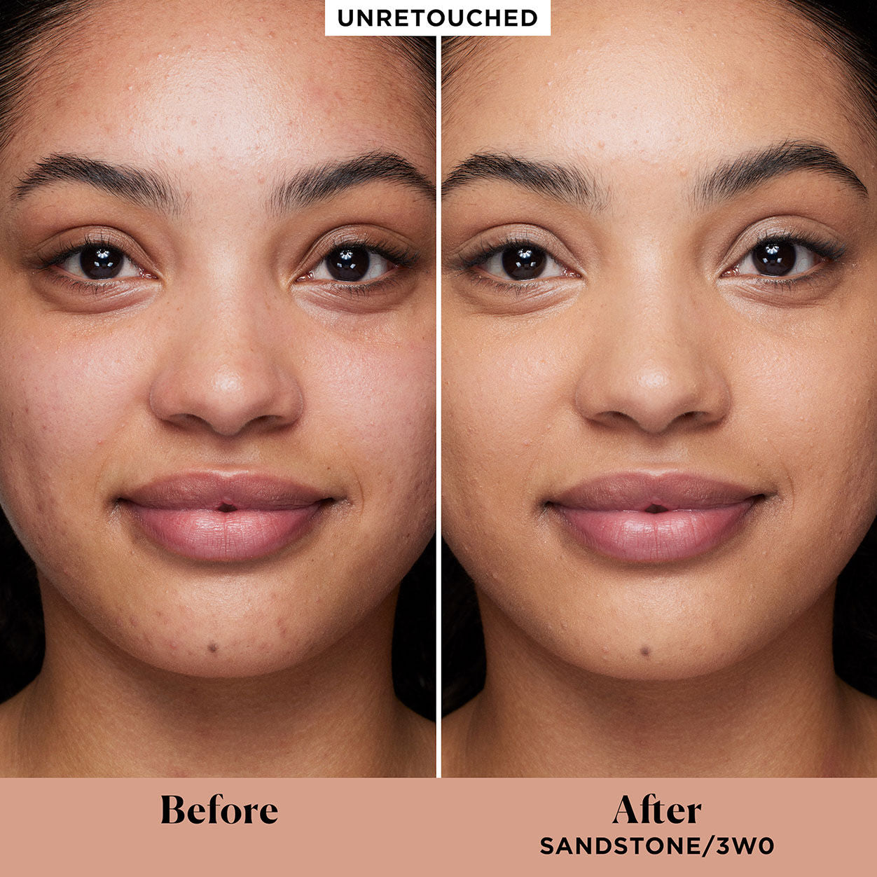 Before and after results of using variant: 3W0 Sandstone