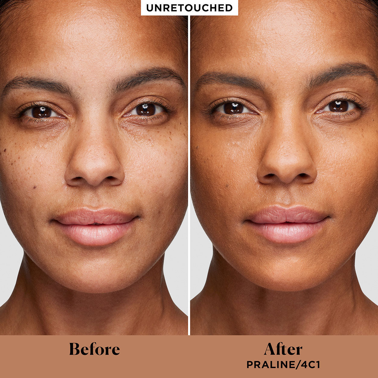 Before and after results of using variant: 4C1 Praline