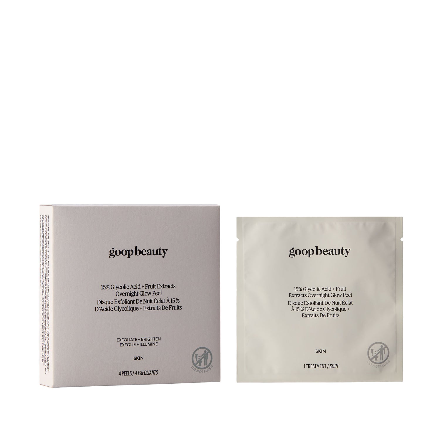 Image of the Goop 15% Glycolic Acid Overnight Glow Peel - 4ct variant: 4 Treatments box