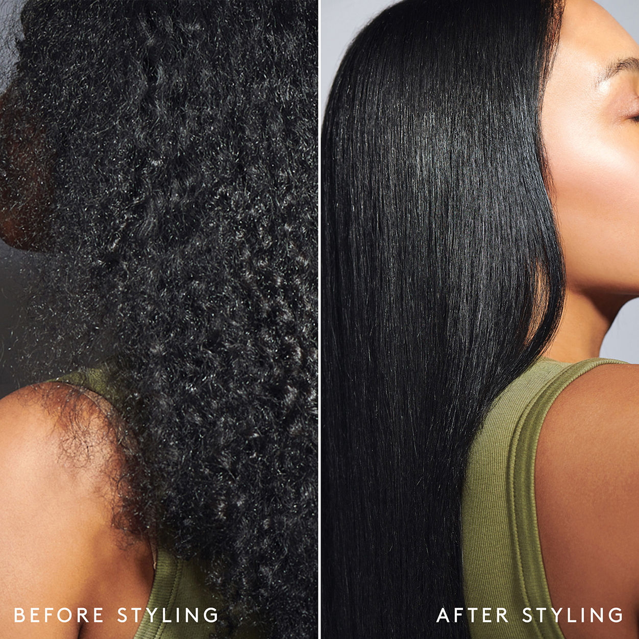 Before and after results of using Virtue Un-Frizz Cream variant: 4 oz