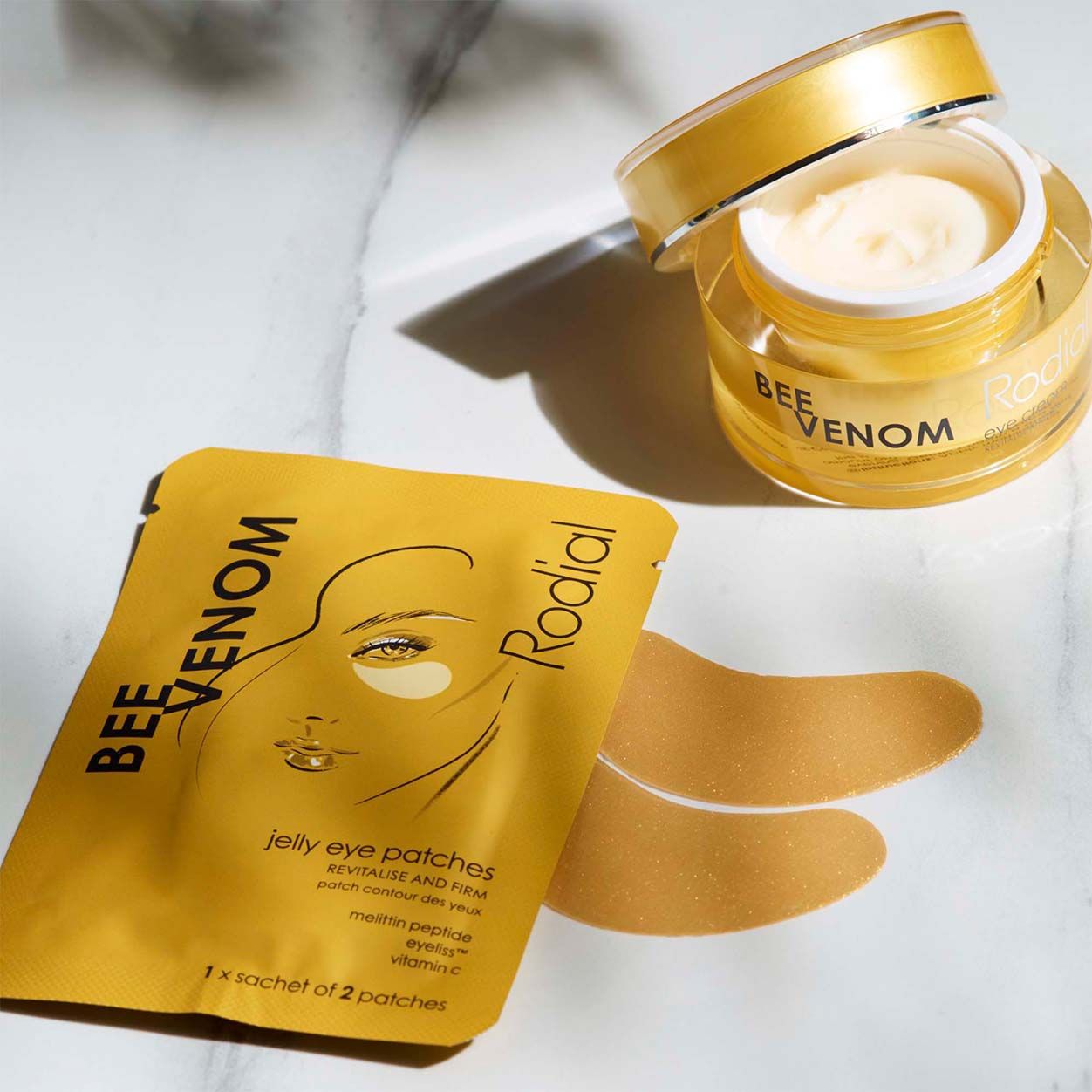Lifestyle image of Rodial Bee Venom Jelly Eye Patches variant: 4 treatments