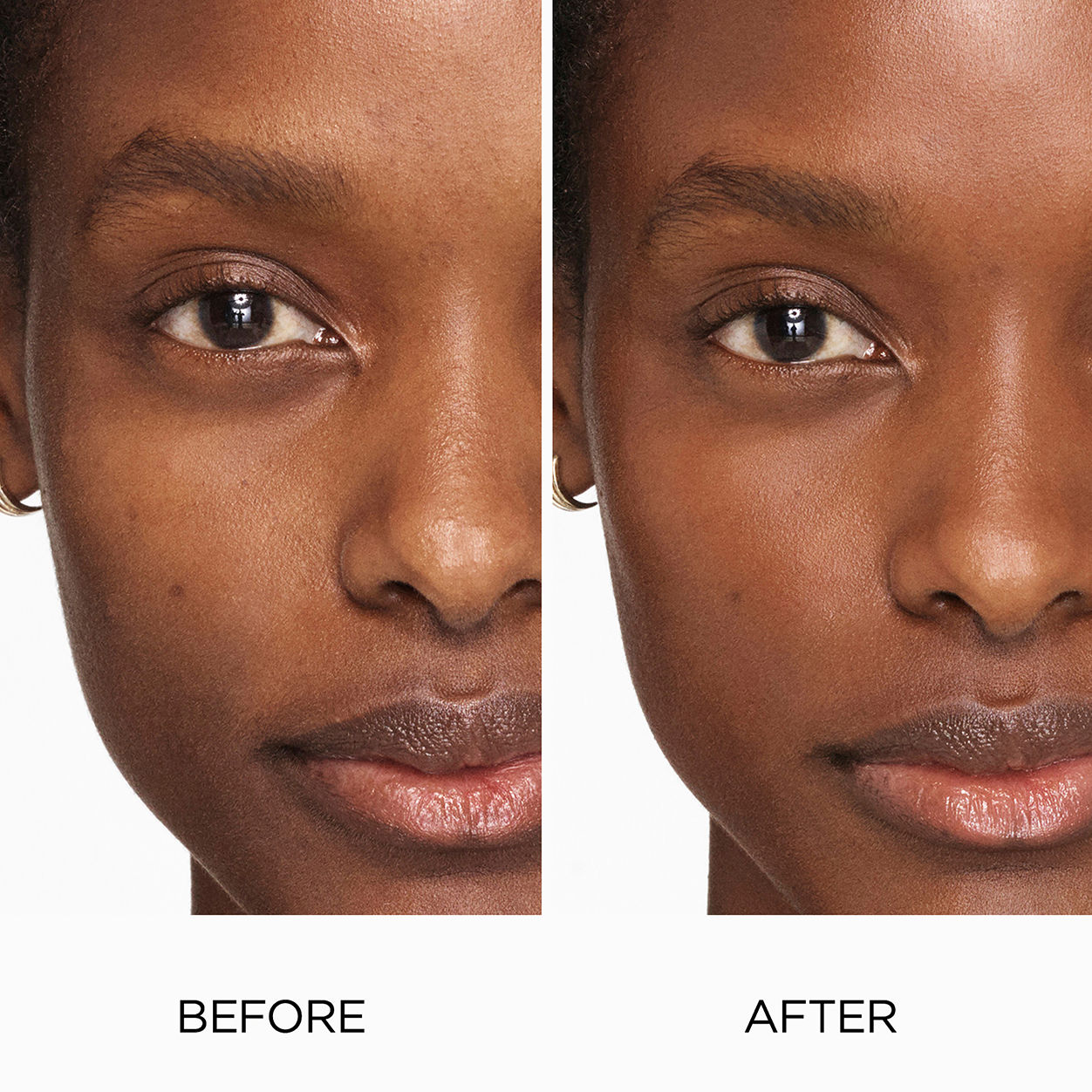 Before and after results of using Laura Mercier Tinted Moisturizer Natural Skin Perfector SPF 30 variant: 5C1 NUTMEG