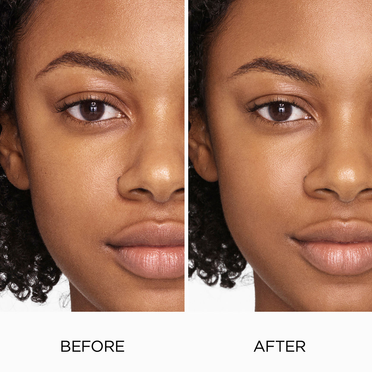 Before and after results of using Laura Mercier Tinted Moisturizer Natural Skin Perfector SPF 30 variant: 5N1 WALNUT