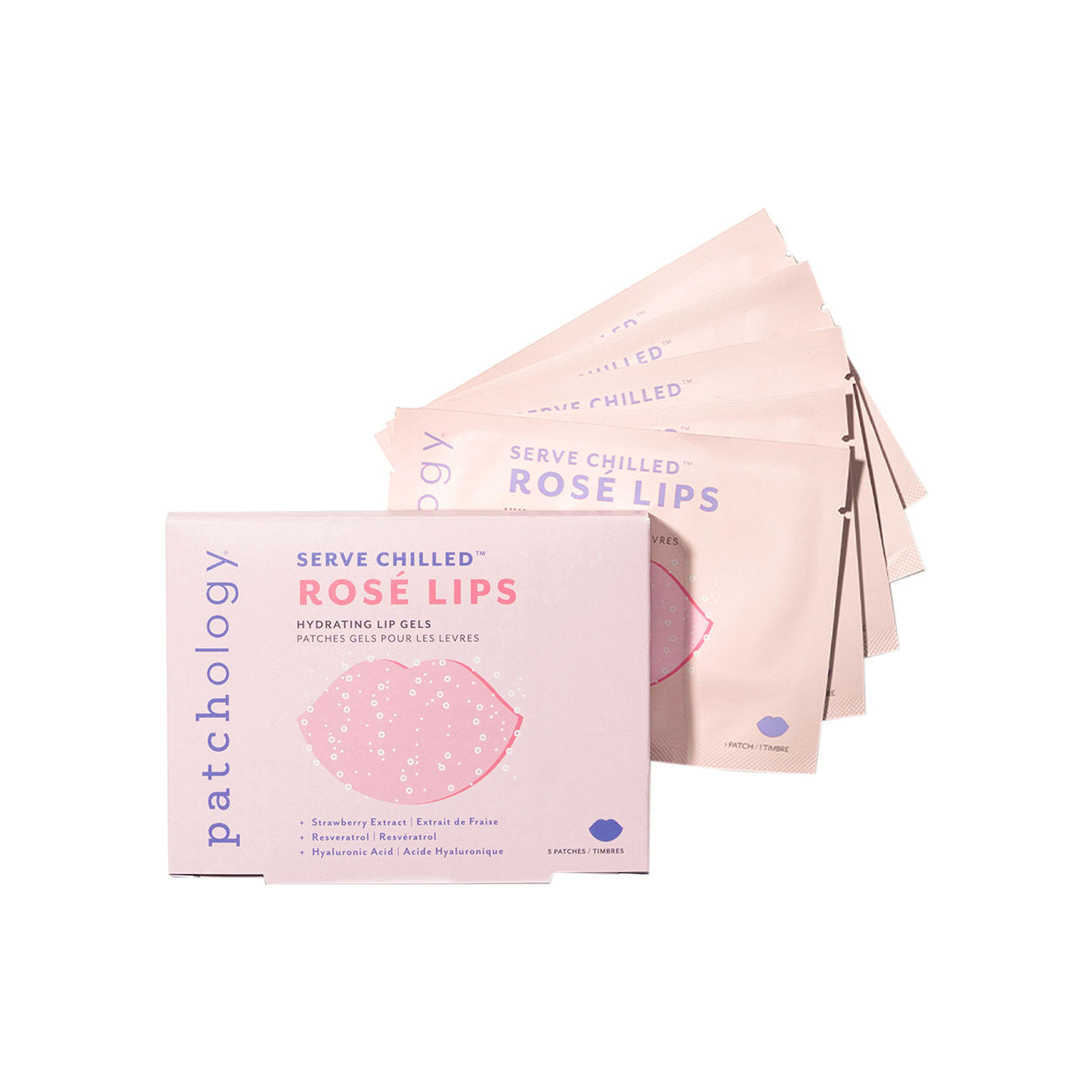 Patchology Serve Chilled Rosé Lip Gel variant: 5 Packs main image