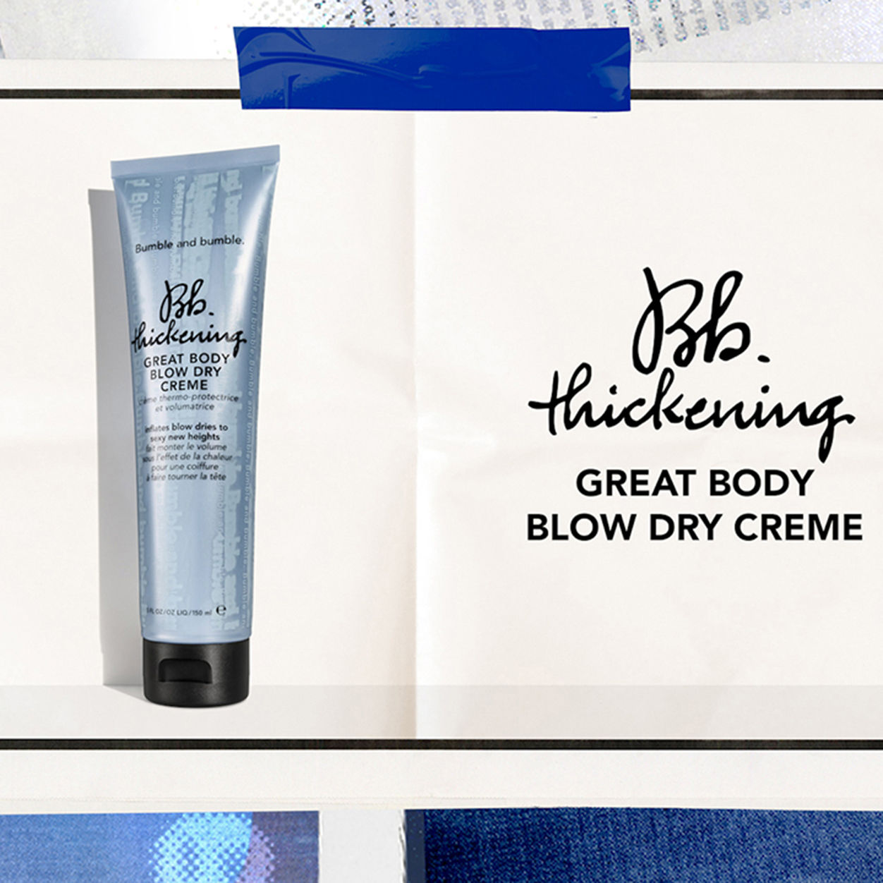 Lifestyle image of Bumble and Bumble Thickening Great Body Blow Dry Crème variant: 5 oz