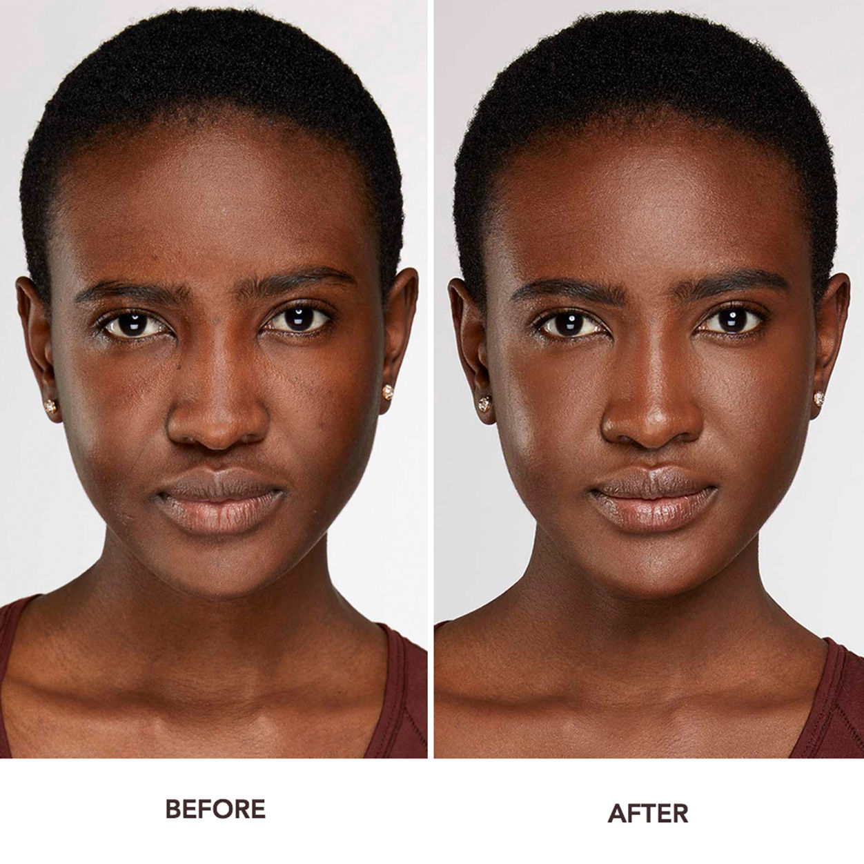 Before and after results of using Laura Mercier Flawless Fusion Ultra-Longwear Concealer variant: 6W (Rich with warm undertones)