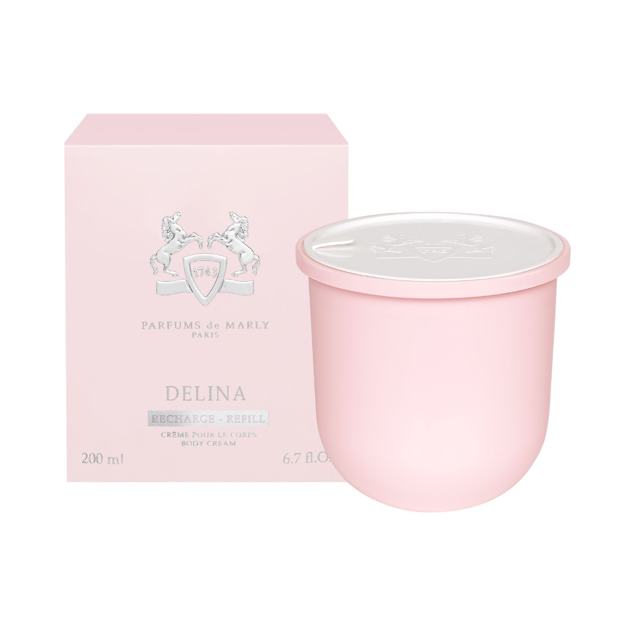 Image of the Parfums de Marly Delina Body Cream variant: 6.7 fl oz (Refill) box