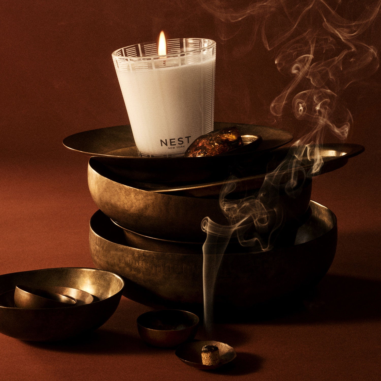 Lifestyle image of Nest Moroccan Amber Candle variant: 8.1 oz (Classic)