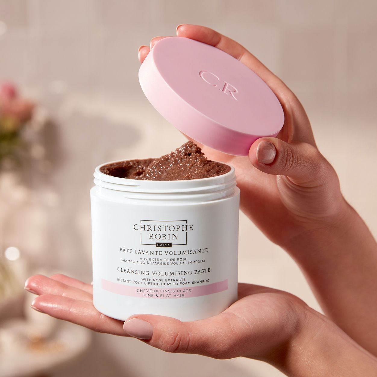 Model image of Christophe Robin Cleansing Volumizing Paste With Rose Extracts variant: 8.4 fl oz
